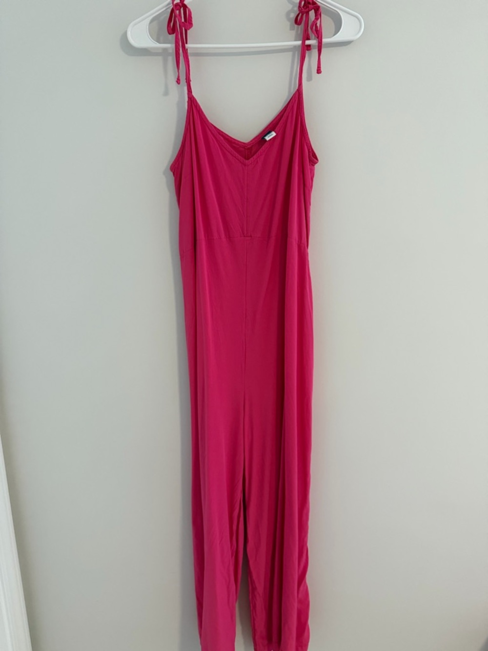 Old Navy Fuchsia Tie-Shoulder Sleeveless Jumpsuit
